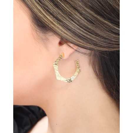 Aros LANI Oro | Pendientes con forma y textura - moon