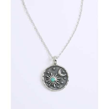 SELISE necklace | In silver and decorated with moon, sun and stars - moon