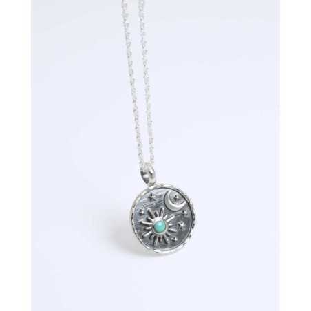 SELISE necklace | In silver and decorated with moon, sun and stars - moon