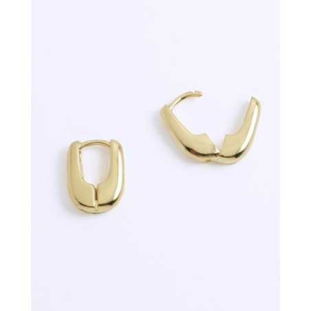 GARIP hoops | Small and thick silver earrings - moon
