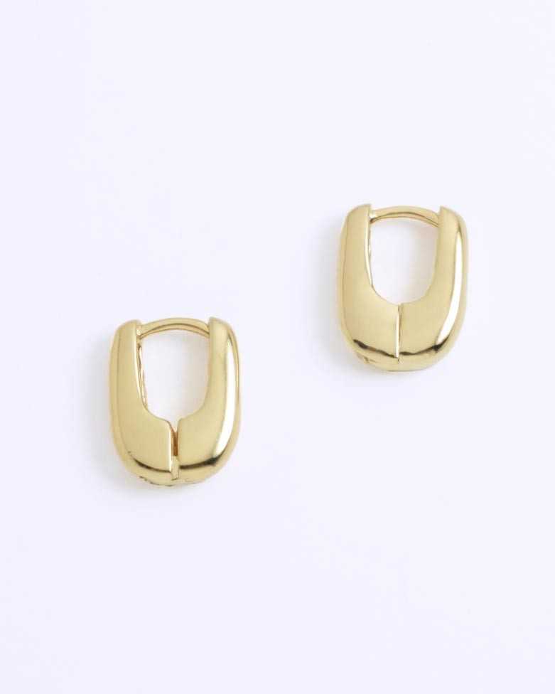 GARIP hoops | Small and thick silver earrings - moon