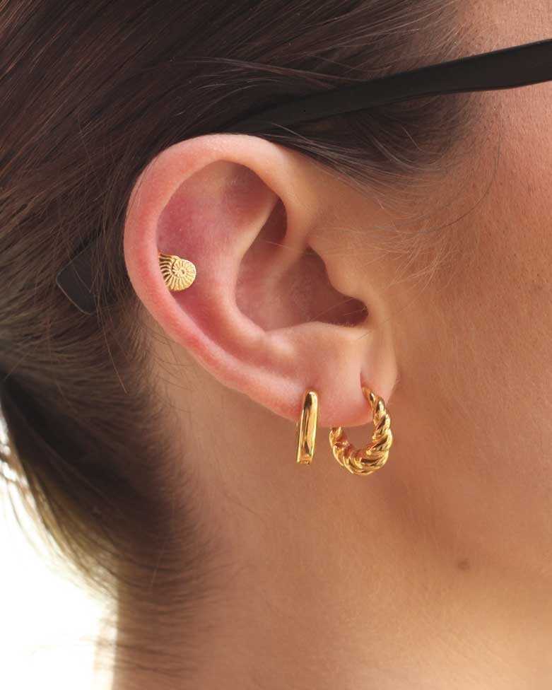 GARIP hoops | Small and thick silver earrings - moon
