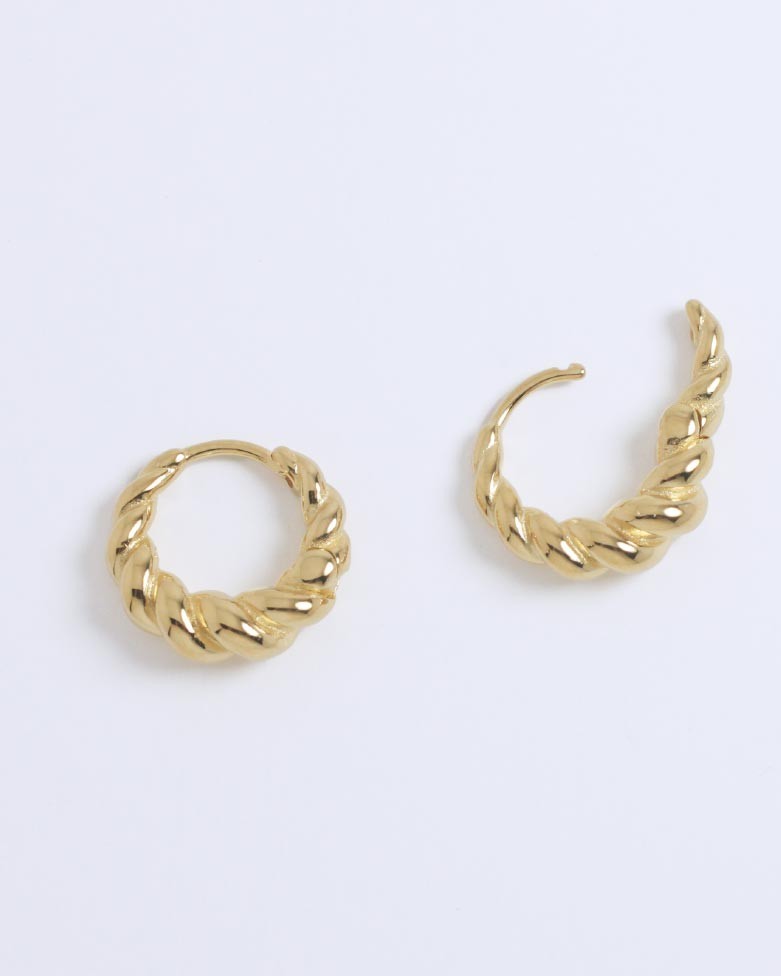 Aros Nebet | En plata chunky ondulados cierre clic - moon