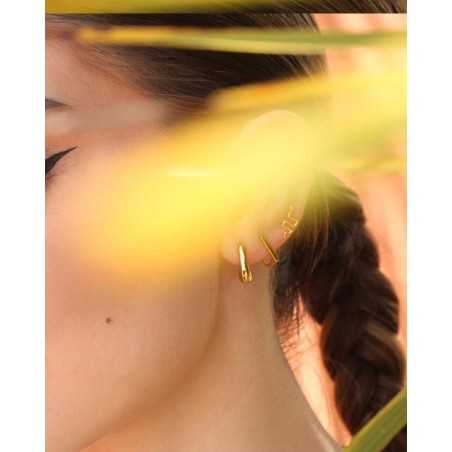 Ghaada Hoops Gold | Rectangular Basics in Silver - Moon