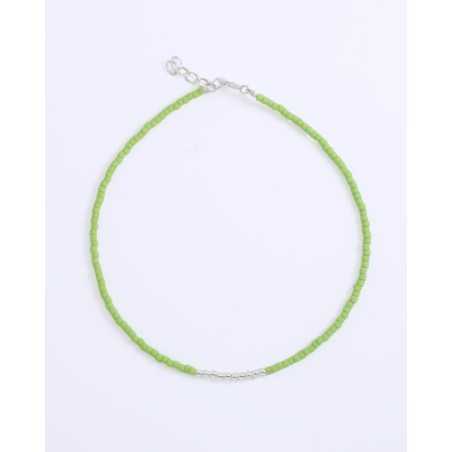 Itemu Anklet | In silver and green stones - moon