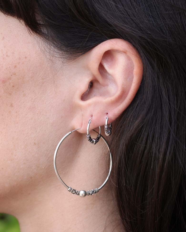 Aros OPIO Mini (12MM) | Aritos estilo bali pequeños en plata - moon