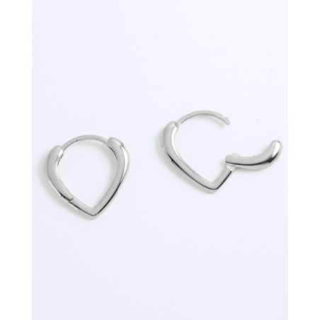 Panko Hoops | Peak-Shaped Silver Earrings - Moon.