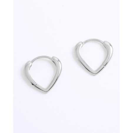 Panko Hoops | Peak-Shaped Silver Earrings - Moon.