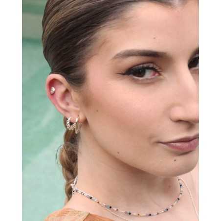 Panko Hoops | Peak-Shaped Silver Earrings - Moon.