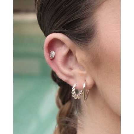 Panko Hoops | Peak-Shaped Silver Earrings - Moon.