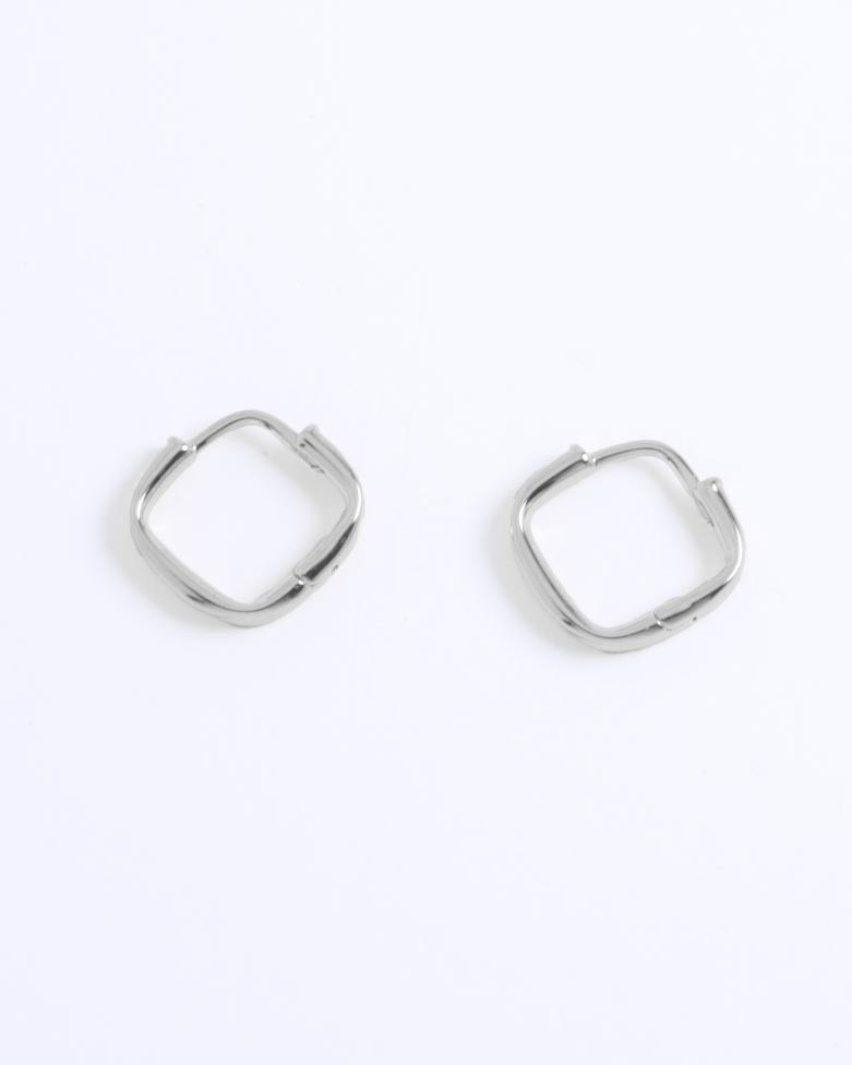 SHANGO Hoops | Small Square Silver Earrings - Moon