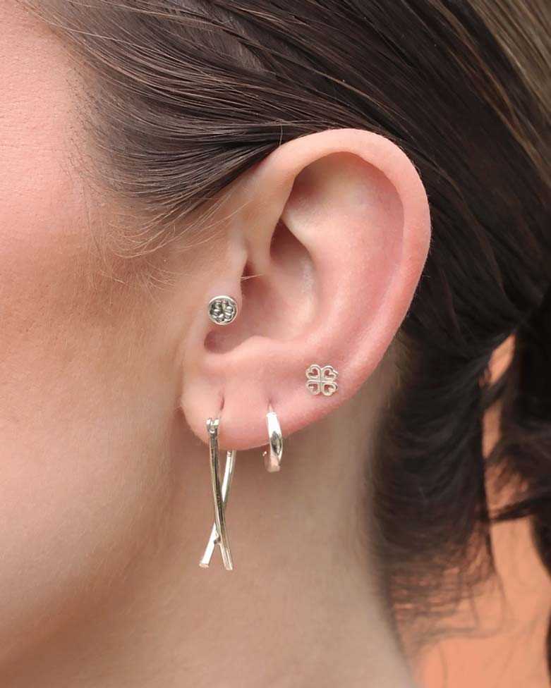 SHANGO Hoops | Small Square Silver Earrings - Moon