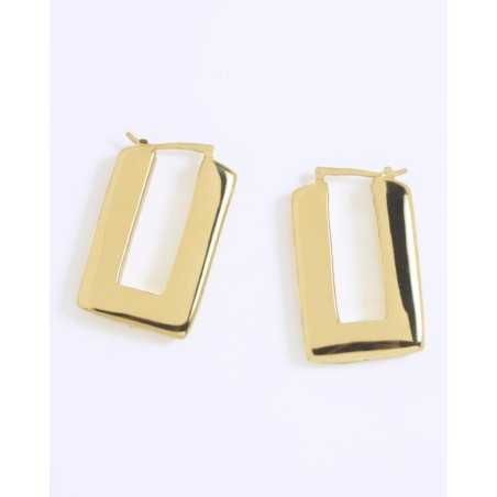 KITI Gold Hoops | Thick elongated rectangular hoops in gold - moon