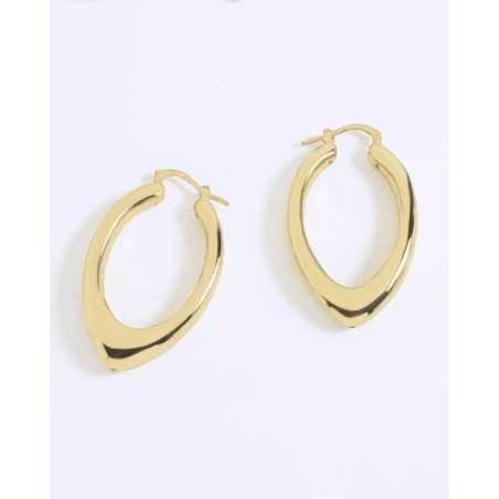 TUKAT gold hoops | Elongated oval earrings - moon