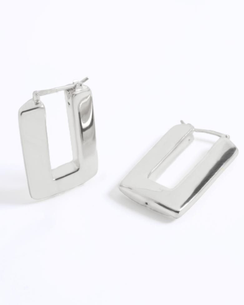 Aros KITI | Aros rectangulares alargados gruesosen plata - moon