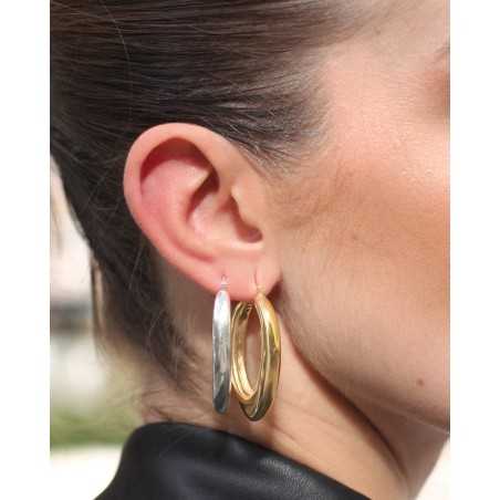 TUKAT gold hoops | Elongated oval earrings - moon