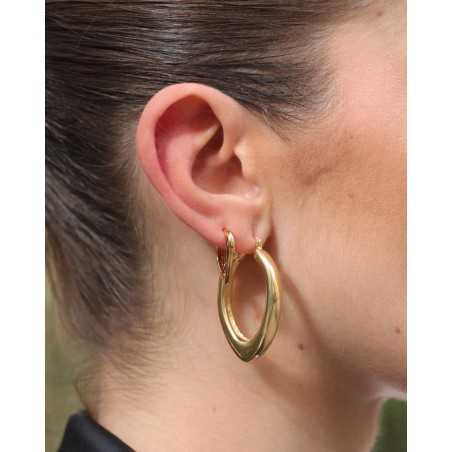 TUKAT gold hoops | Elongated oval earrings - moon