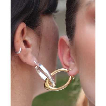 TUKAT gold hoops | Elongated oval earrings - moon