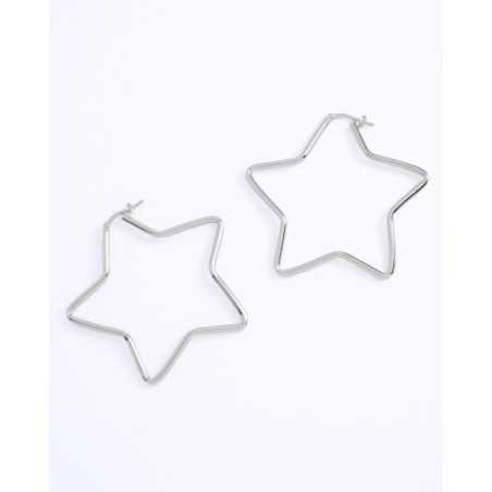 TEKO Hoops | Star Shaped Silver Earrings - moon