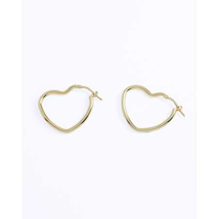 Aros HEART mini gold | Heart Hoops for Woman - moon