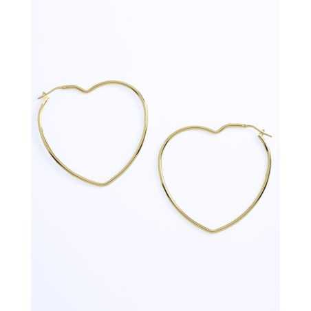 Hoops HEART Maxi gold| Large heart shaped earrings - moon
