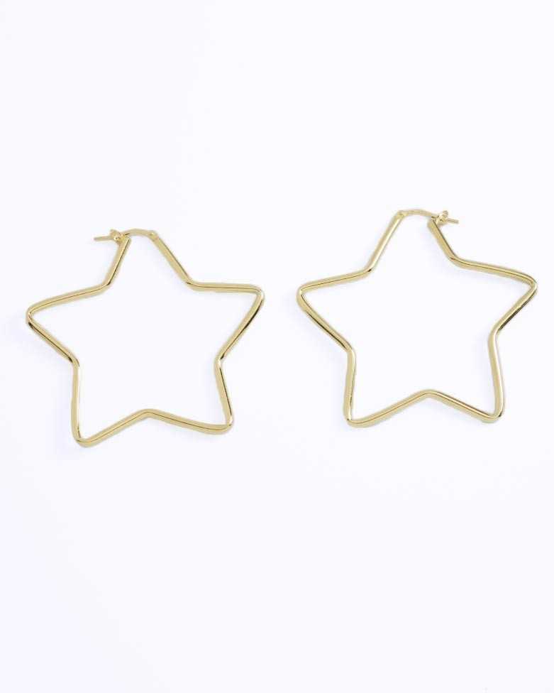 Aros TEKA oro | Pendientes en plata dorada forma estrella - moon