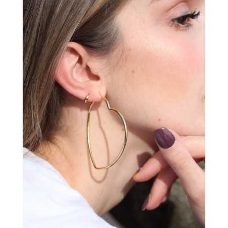 Hoops HEART Maxi gold| Large heart shaped earrings - moon