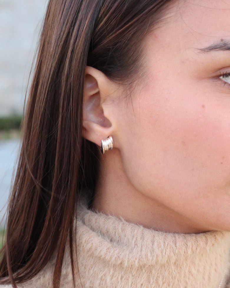 Pendientes KANON mini | Pendientes de plata discretos - moon