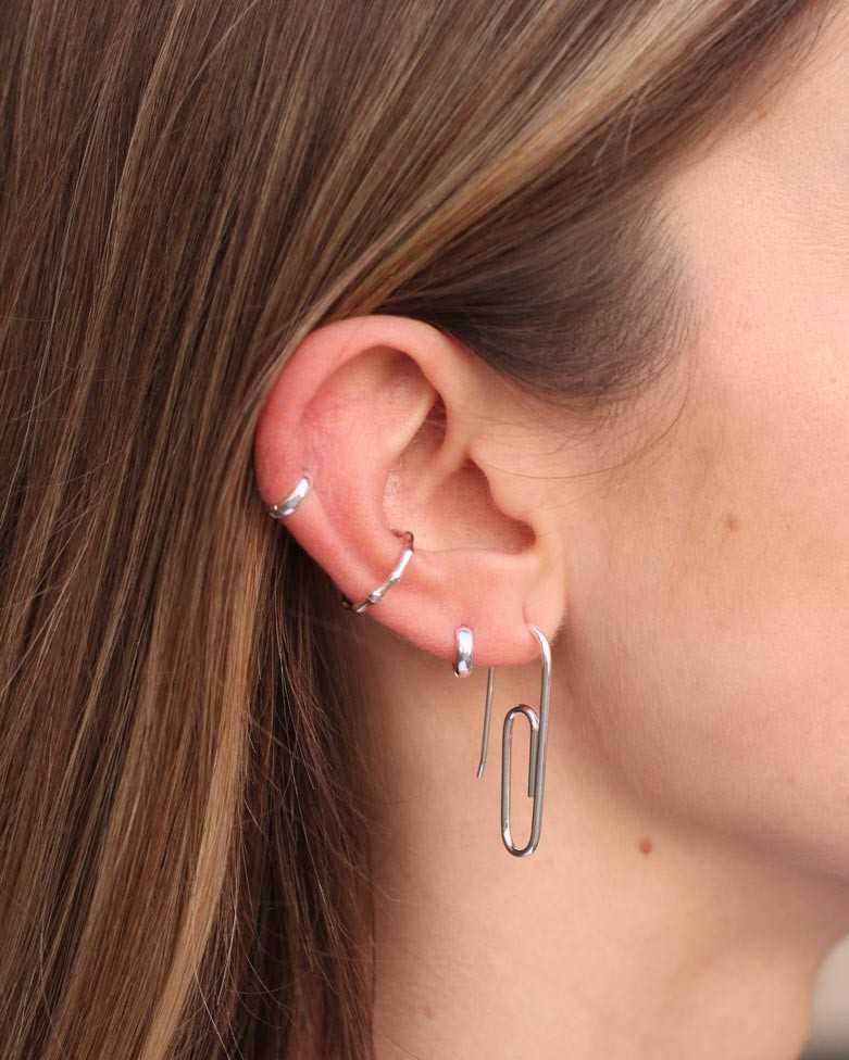 HOPU Earrings | Sterling Silver Clip-On Earrings - moon