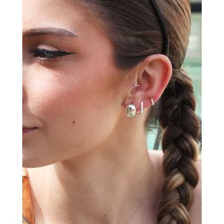 Ghaada Hoops | Rectangular Basics in Silver - Moon