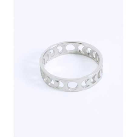 Anillo LUAR | Sortija en plata con fases lunares talladas - moon