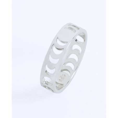 Anillo LUAR | Sortija en plata con fases lunares talladas - moon