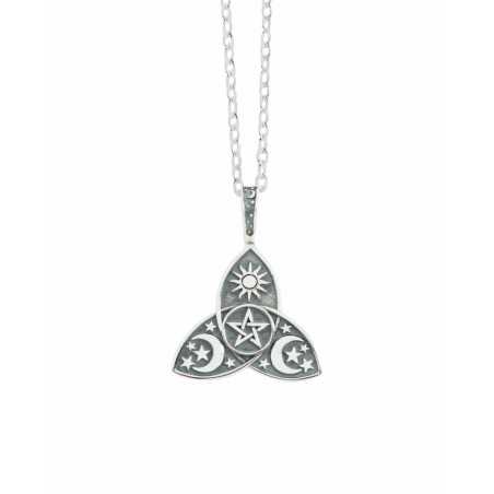 KULLI necklace | In Silver with Celtic Knot, Stars, Sun and Moon | moon