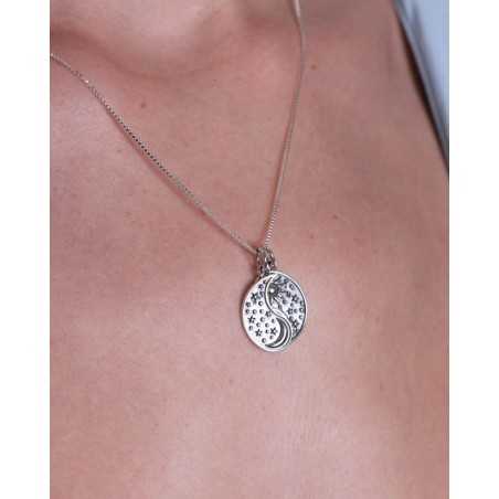 KARFI necklace | Silver Yin Yang with Sun and Moon - moon