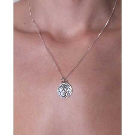 KARFI necklace | Silver Yin Yang with Sun and Moon - moon