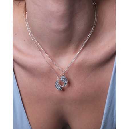 KARFI necklace | Silver Yin Yang with Sun and Moon - moon