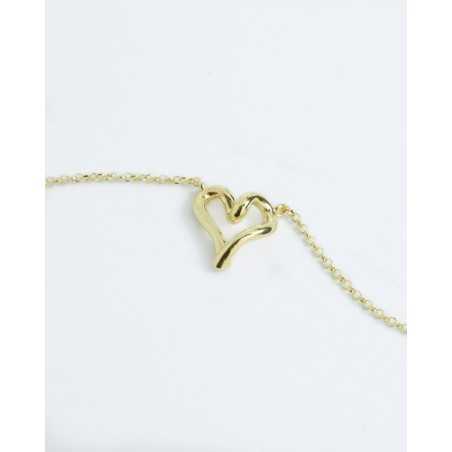 BASHI Gold Necklace | Gold Plated Necklace with Irregular Heart - moon