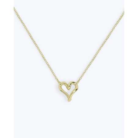 BASHI Gold Necklace | Gold Plated Necklace with Irregular Heart - moon