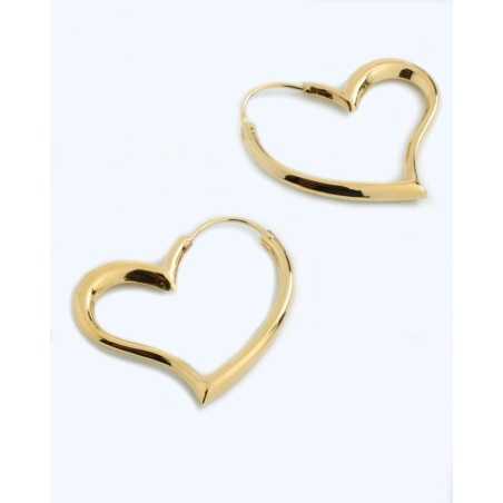 BURA Gold Hoops | Golden Hoop Earrings with Heart - moon