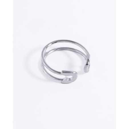 ROCKOLA ring | In Sterling Silver in the shape of a safety pin - moon