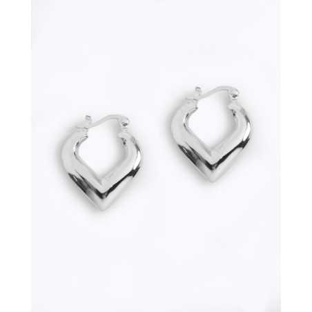 SUOKO Earrings | Chunky Silver Hoop Earrings - moon