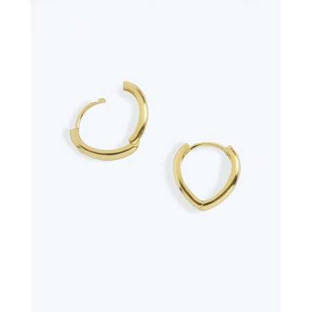 NATORI Gold Earrings | Basic Silver Hoops - Easy Closure - moon