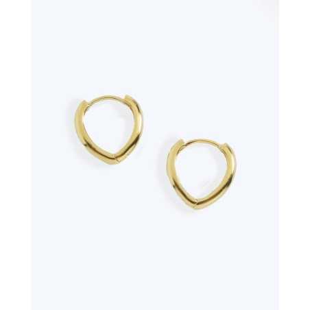 NATORI Gold Earrings | Basic Silver Hoops - Easy Closure - moon