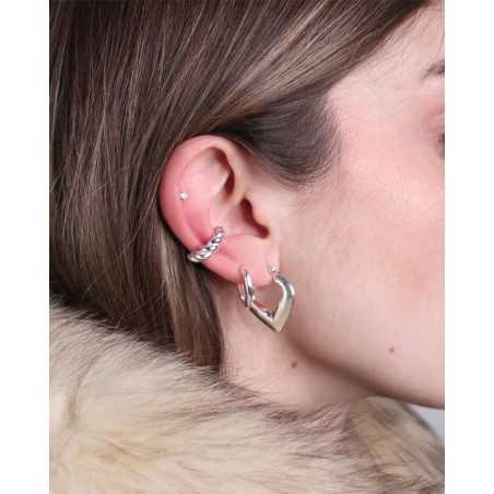 Pendientes NATORI | Aros Básicos Plata Cierre Fácil - moon