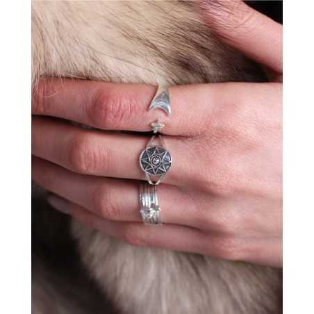 SULU ring | 925 Silver Ring with Star and Moon - moon