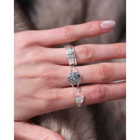 SULU ring | 925 Silver Ring with Star and Moon - moon