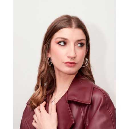 NAMI Hoops| In sterling silver, smooth and wavy - moon
