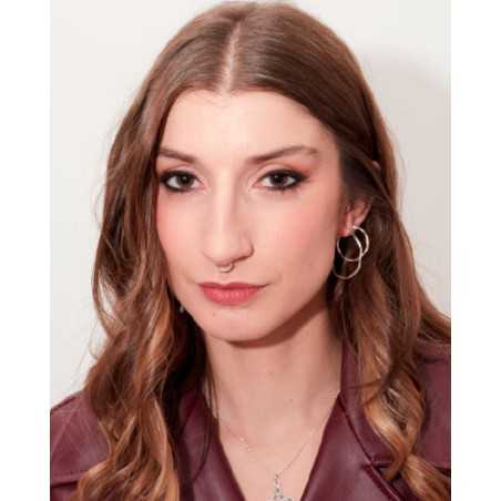 NAMI Hoops| In sterling silver, smooth and wavy - moon