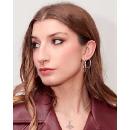 NAMI Hoops| In sterling silver, smooth and wavy - moon