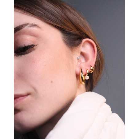 Pendientes LESK oro | Favorecedores pendientes de gota en plata para mujer - moon
